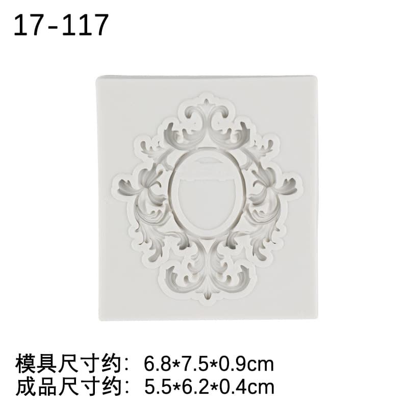 Multiple Lace Pattern Fondant Cake Silicone Mold Hollow Relief Frame Vintage Photo Frame Mold