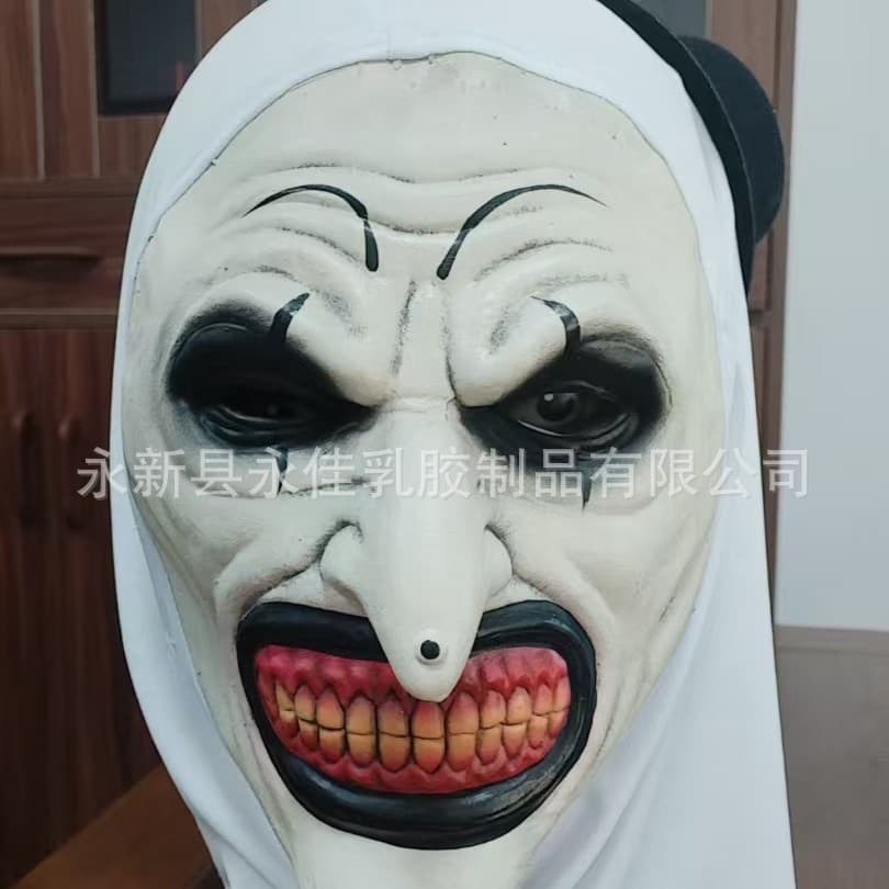2024 New Terrifier Clown Mask Halloween Horror Party Latex Headpiece Cross-Border In Stock