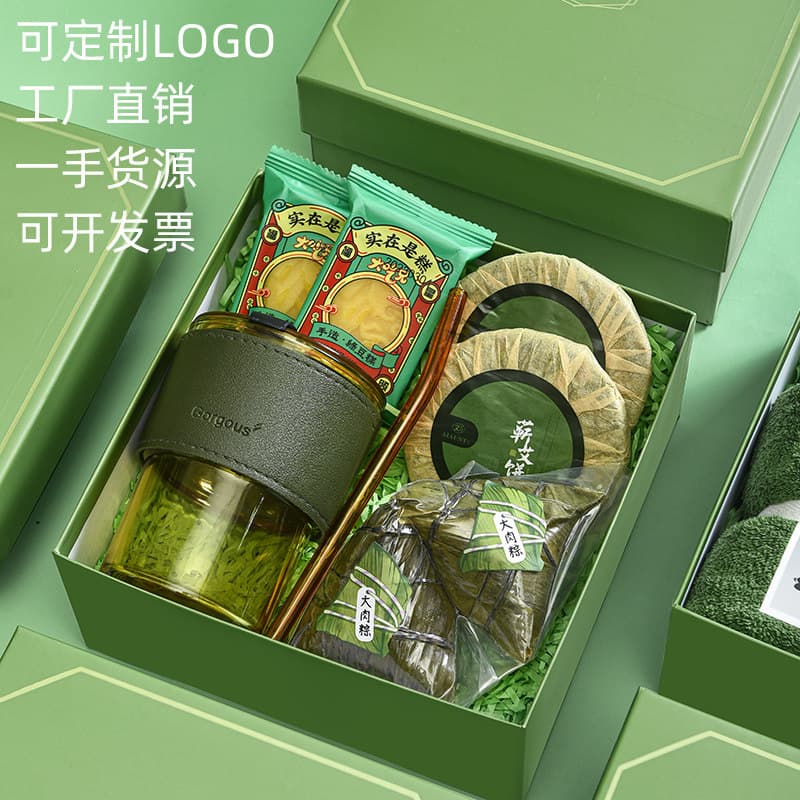 Dragon Boat Festival Gift Set for Corporate Bulk Orders, Custom Logo for Clients and Employees, Practical Premium Zongzi Gift Box