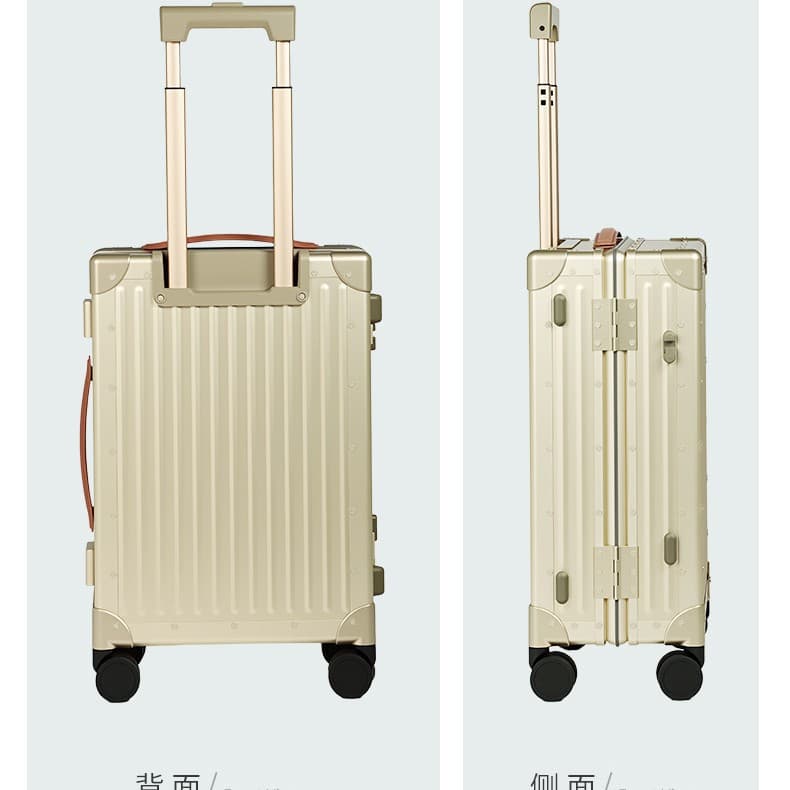 Aluminum-magnesium alloy large-capacity multi-functional password suitcase universal wheel silent seatable thickened trolley suitcase