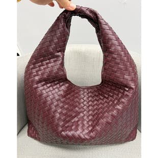 Cross-border BV Simple Woven HOP Shoulder Bag Suede Underarm Large Capacity Tote Bag Casual Commute Handbag for Women