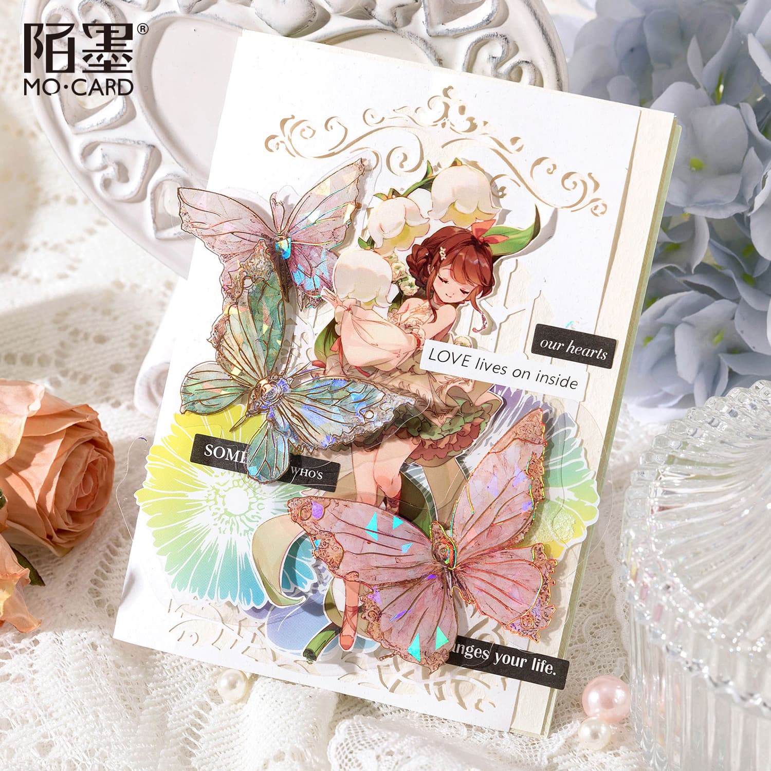 Boundless Butterfly Tongue Moth Series Pet Sticker Pack Dreamy Style Guka Handbook Decorative Material Stickers