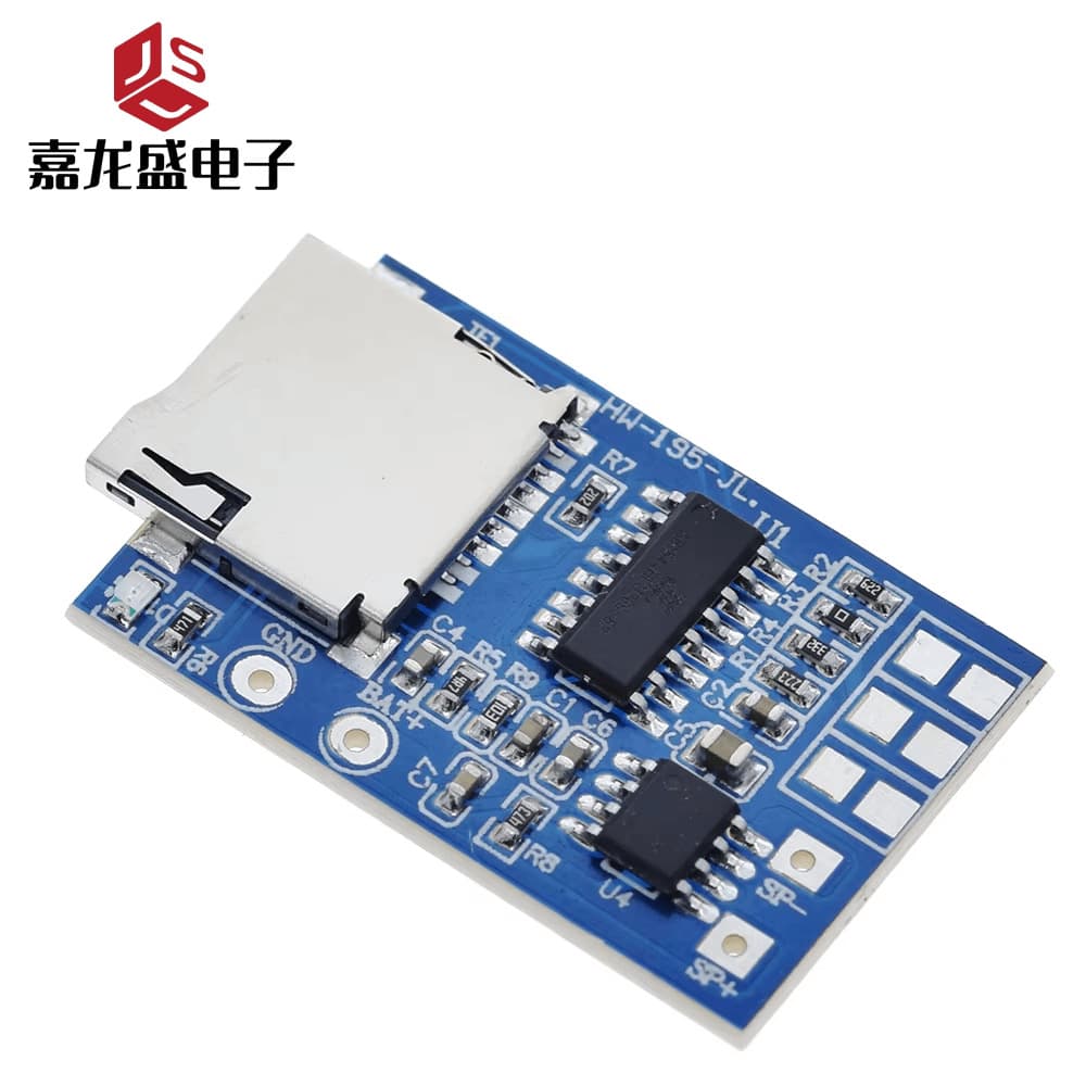 TF Card MP3 Decoder Board Decoding Module 3.75V Power Supply with 2W Mixed Mono with Memory Playback