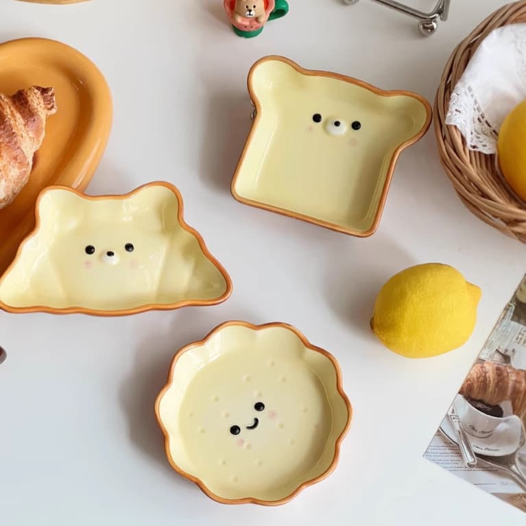 Ceramic dipping saucer household taste dish cute side dishes soy sauce seasoning vinegar dish hot pot dipping bowl