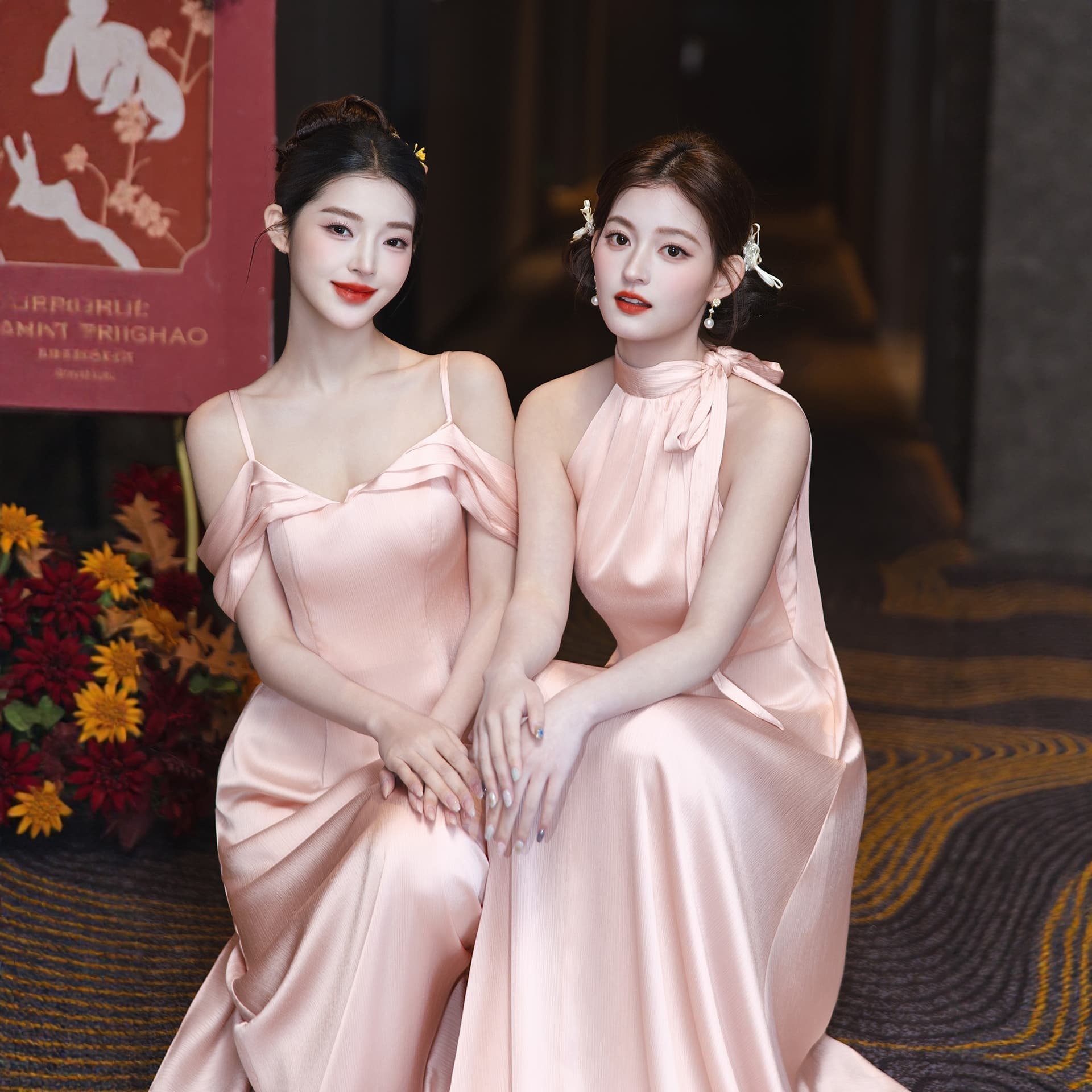 Bridesmaid Dress 2026 Soft Pink Satin Elegant Simple Non-Clashing Style Wearable for Daily Use