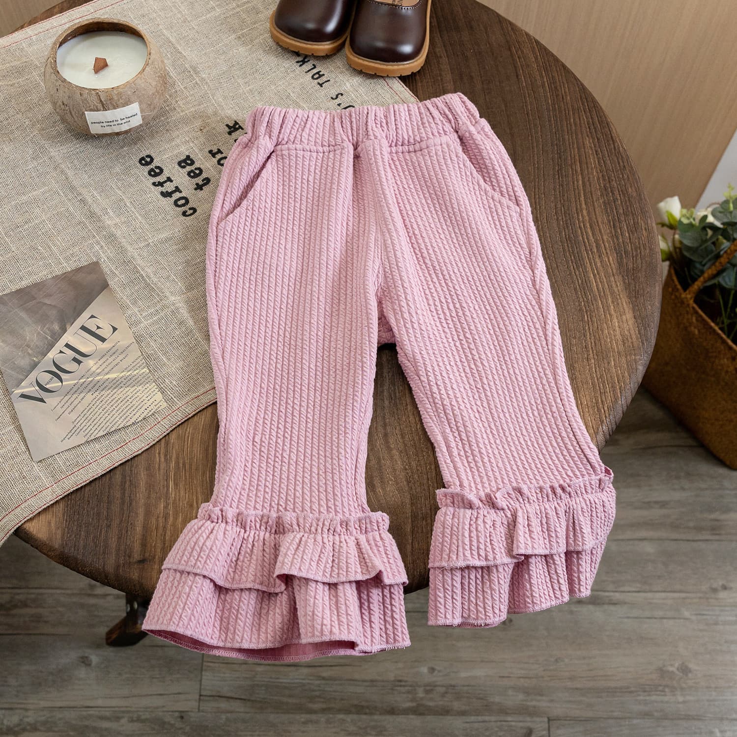 Children's Casual Sweatpants for Spring and Autumn, New Style, Simple Cuffed Long Pants, Pure Cotton, Solid Color, Trendy for Boys