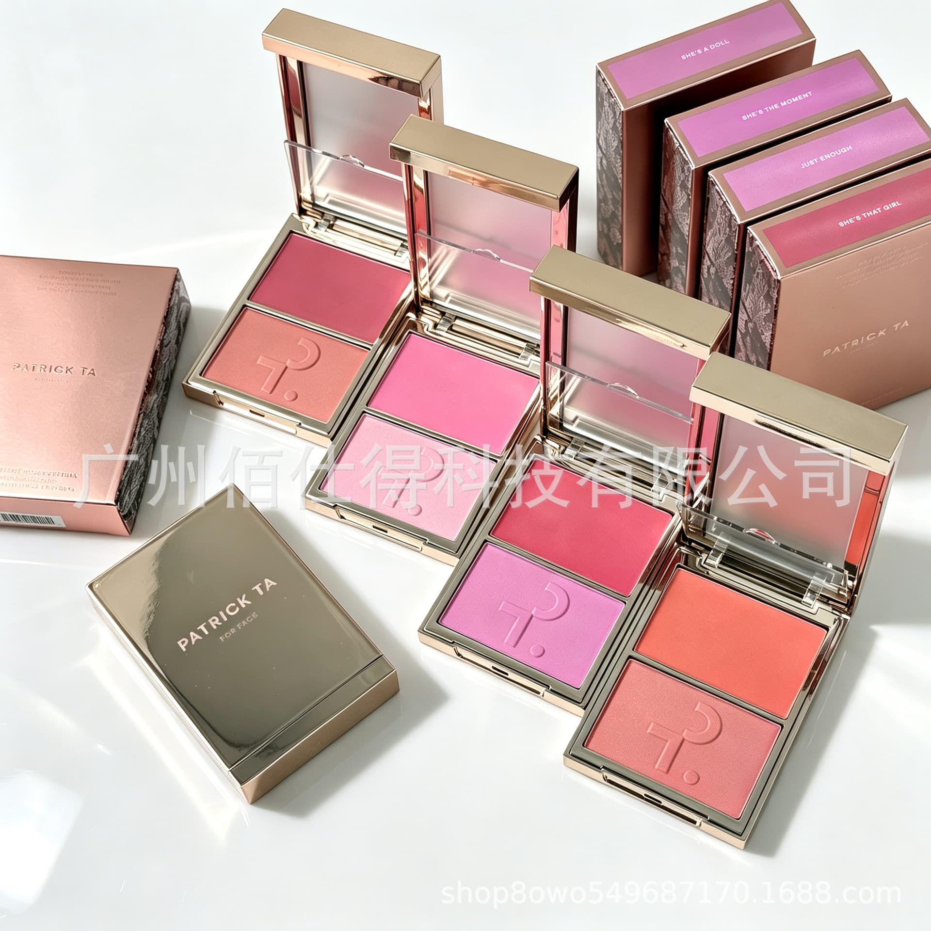Cross-border Foreign Trade New Patrick Ta Dual-color Blush Powder Cream Wet and Dry Dual-use Multi-purpose just enough