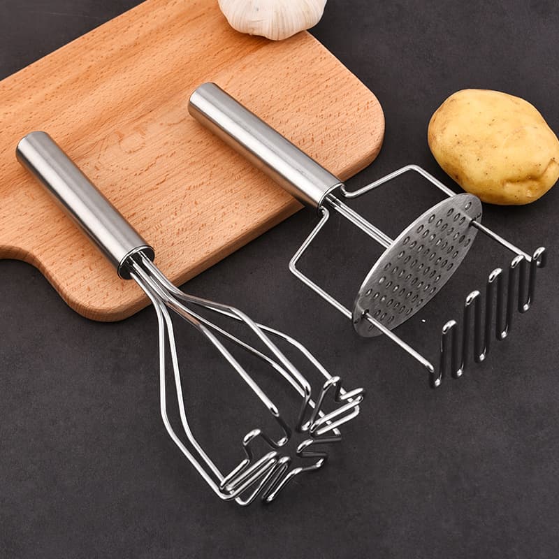 Stainless steel potato mash maker, manual mash maker, kitchen gadget, multi-functional double-layer masher
