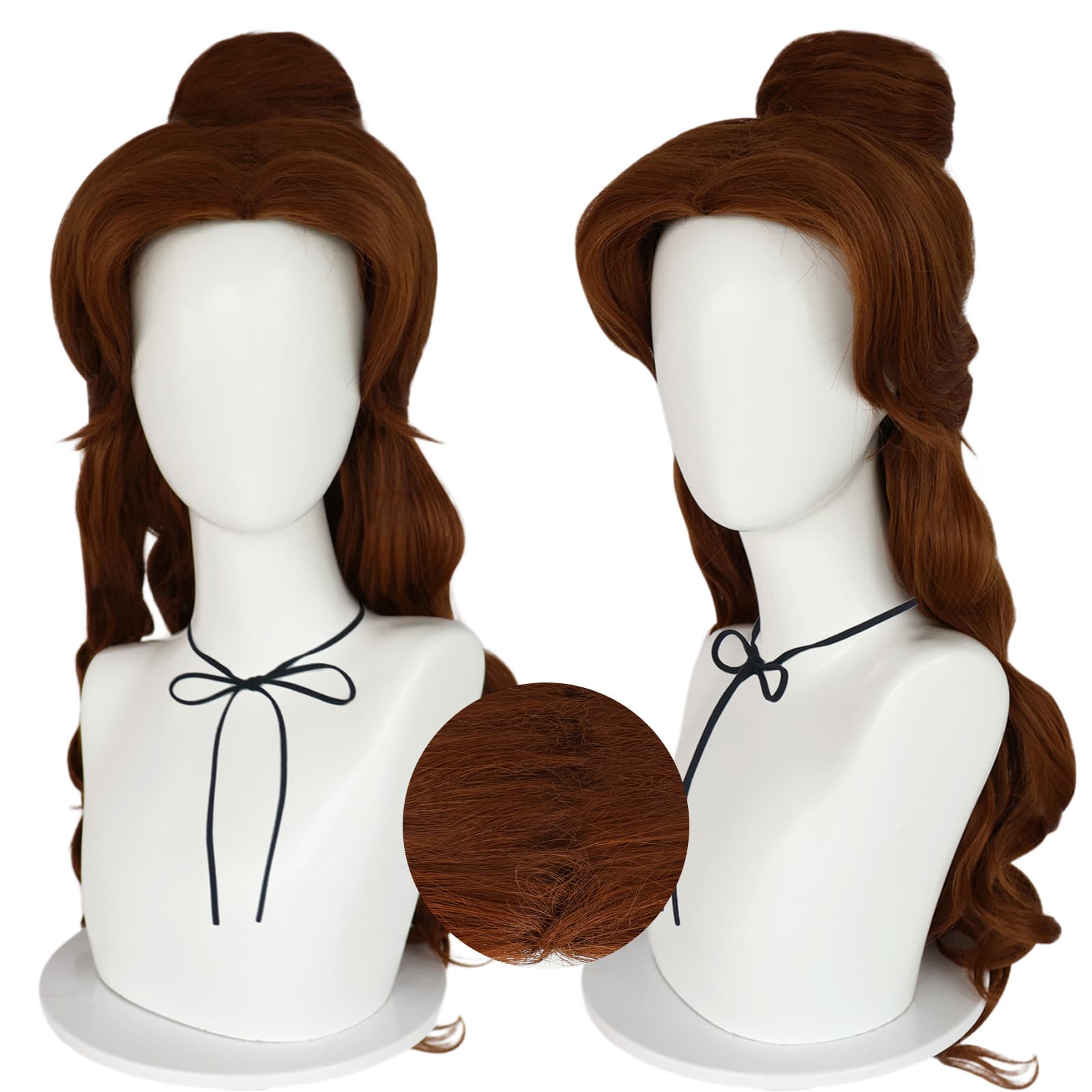 Belle Princess / Belle Beauty and the Beast Belle Princess Movie Cos Wig Brown Long Curly Hair