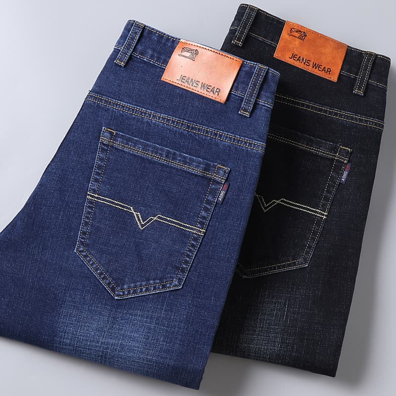 Men's Jeans, Slightly Slim Straight Loose Fit, High Quality Casual Stretch Business Long Pants, Wholesale from Xintang, Guangzhou