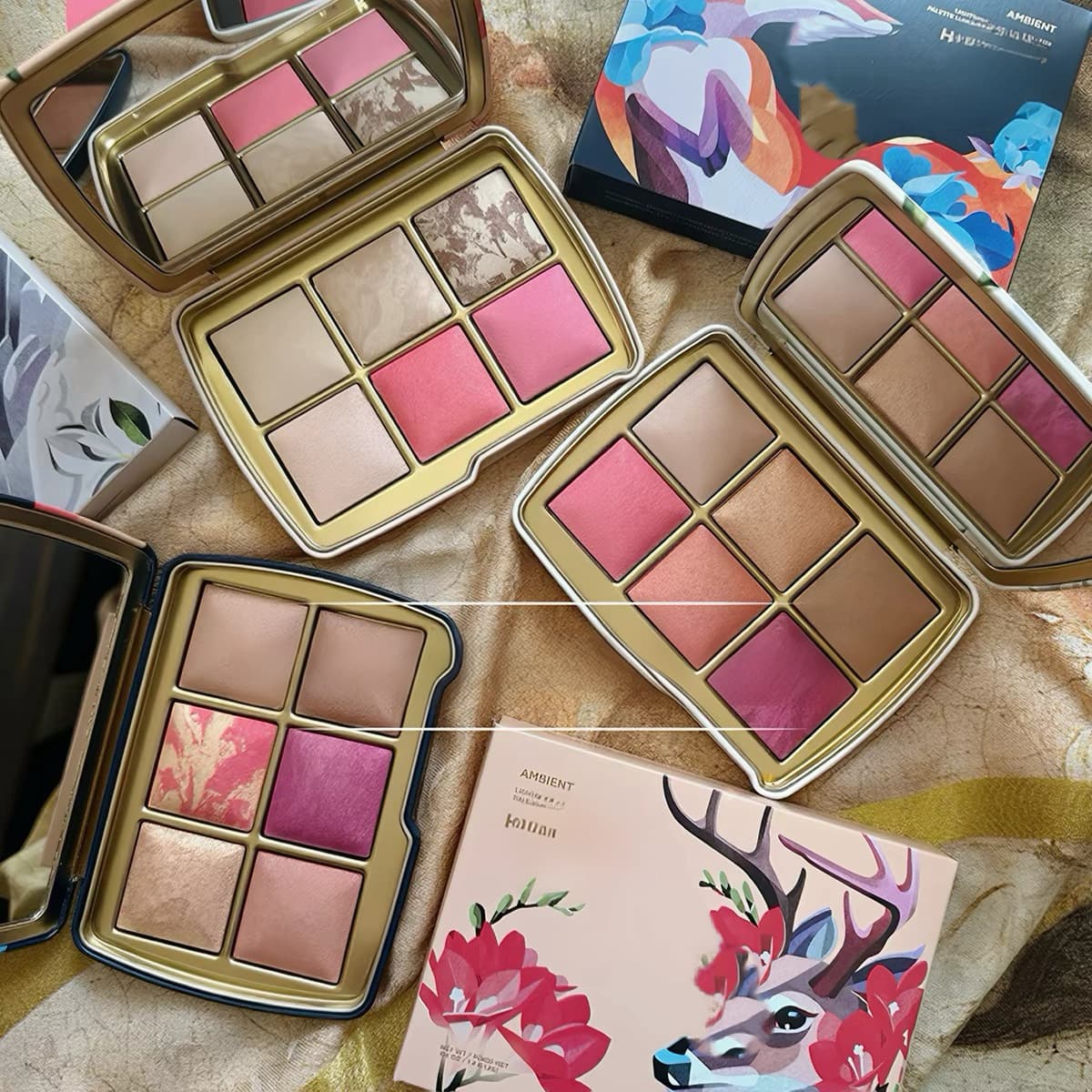 Cross-border H/ourglass Animal Eyeshadow Palette Highlight Blush White Horse/Swan/Spirit Deer/Fox Palette