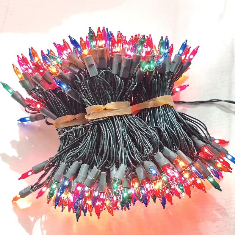 Tungsten Filament Color Light Tungsten Filament Bulb Retro Pointed Bulb Color Light Traditional Light String New Year Christmas Holiday Decoration Light Pull Bubble