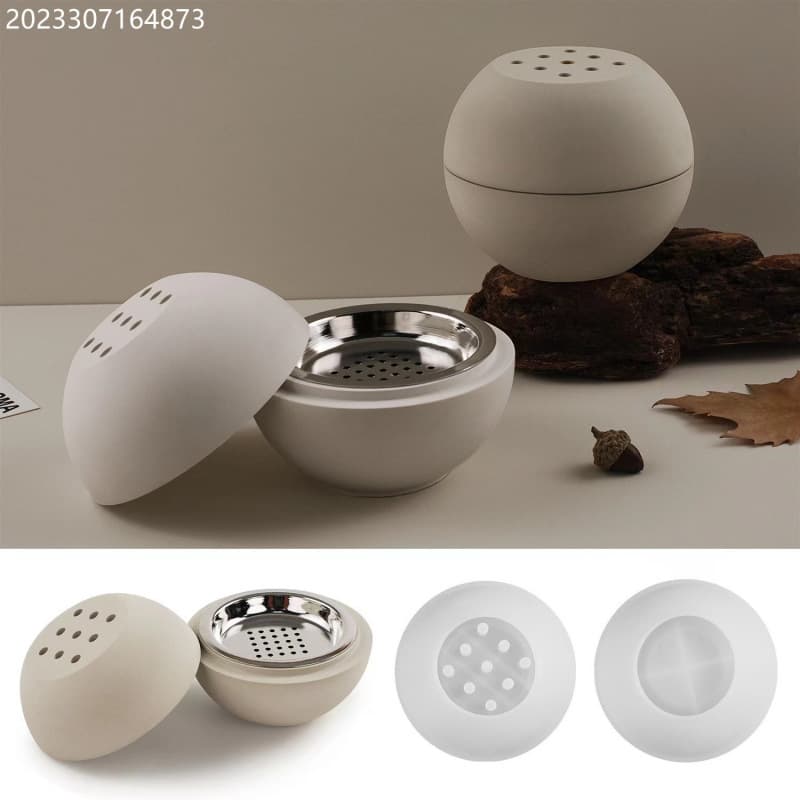 Xinyouhao Spherical Aromatherapy Furnace Silicone Mold Handmade DIY Plaster Cement Resin Round Incense Burner In Stock Wholesale