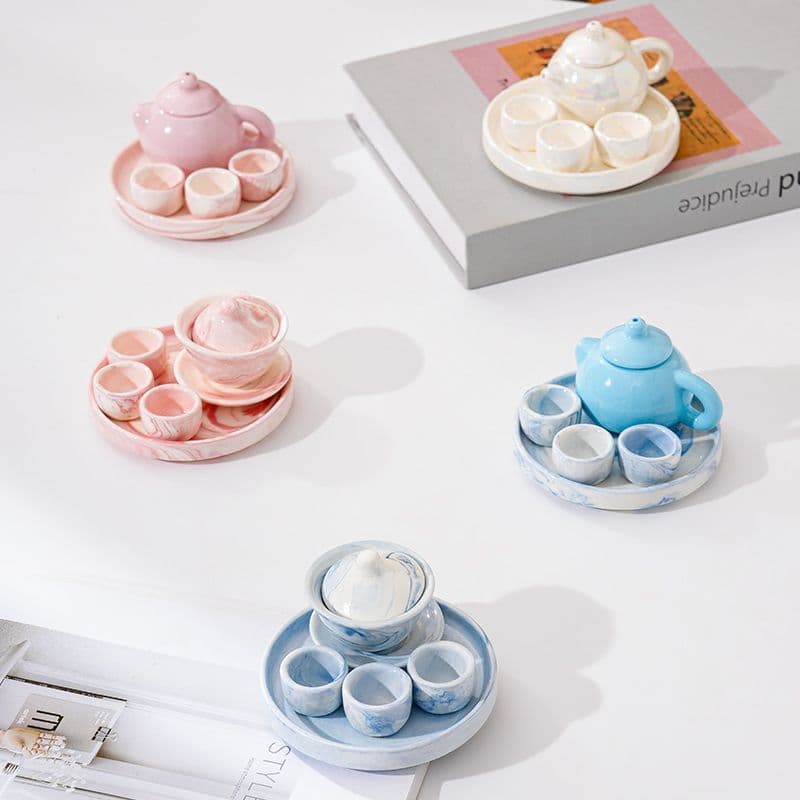 Colorful Mini Tea Set for Children, Cute Small Teapot, Baby Tea Brewing Toy Set