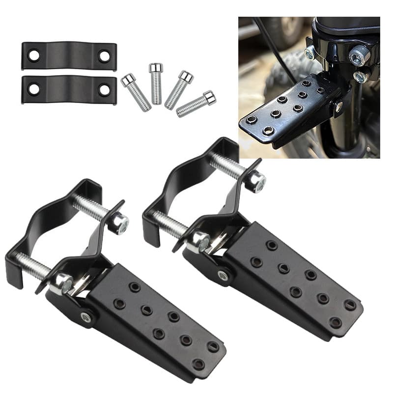 Motorcycle Bicycle Modification Accessories Universal Clamp Mount Retro Style Foot Pedal Foldable