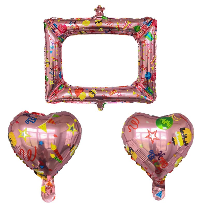Amazon Photo Frame Bunting Balloon 10-inch Rose Gold Birthday Cheer Heart Balloon Party Party Arrangement Balloon