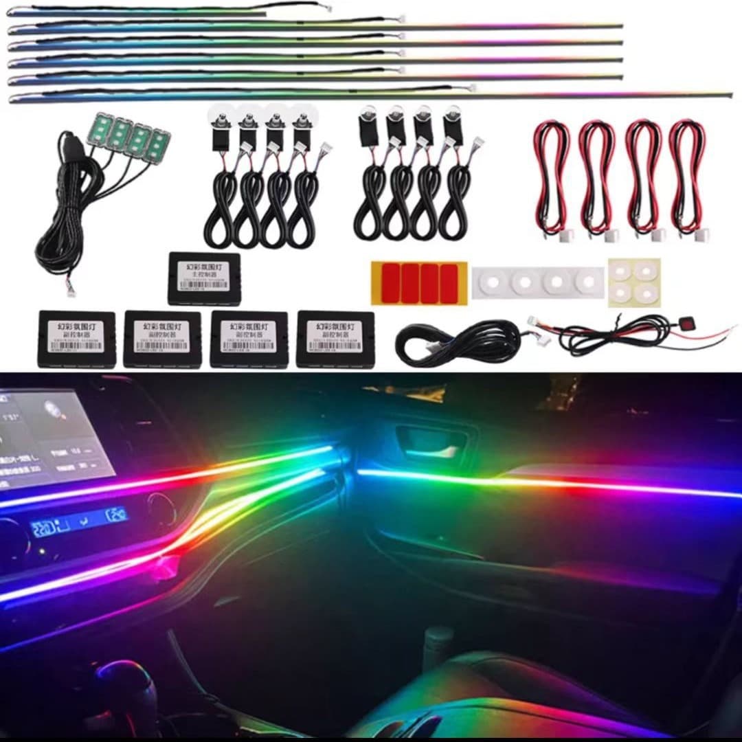 Car LED Atmosphere Pedal Lights 18 Colors Flowing Fantasy Dual Mode Plastic Ambient Light for Volkswagen BMW Audi Honda Toyota Ford Hyundai