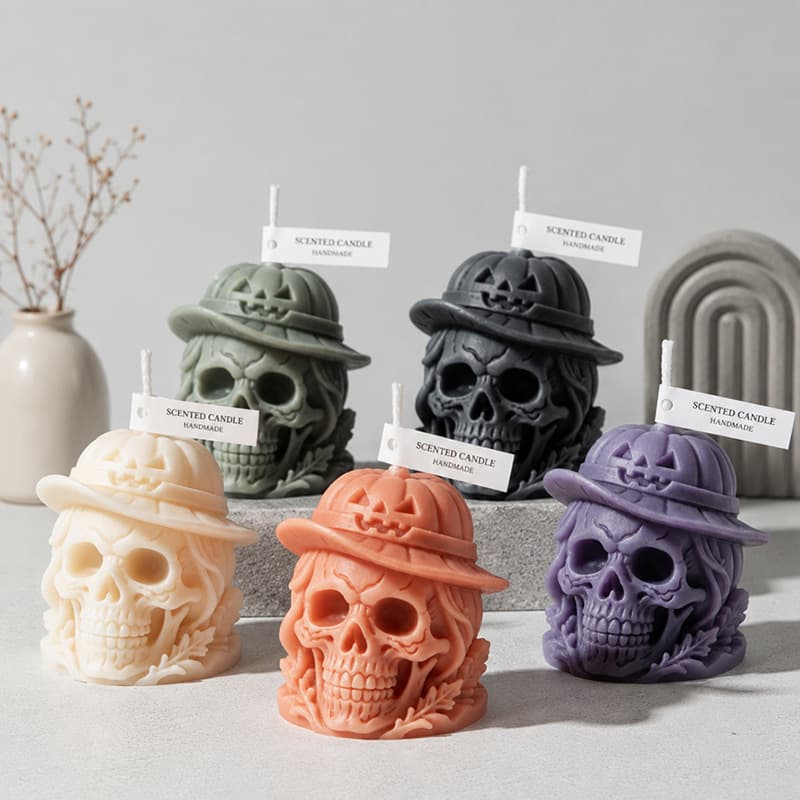 Halloween Skull Mold Aromatherapy Candle DIY Resin Gypsum Silicone Mold Ornament Food Grade Cross-Border