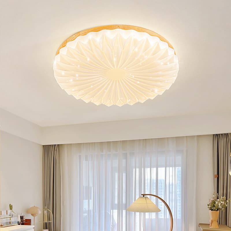 Modern Minimalist Wooden Ceiling Light for Bedroom, Hallway, Balcony, Japanese Style Creative Children's Wedding Room Main Light