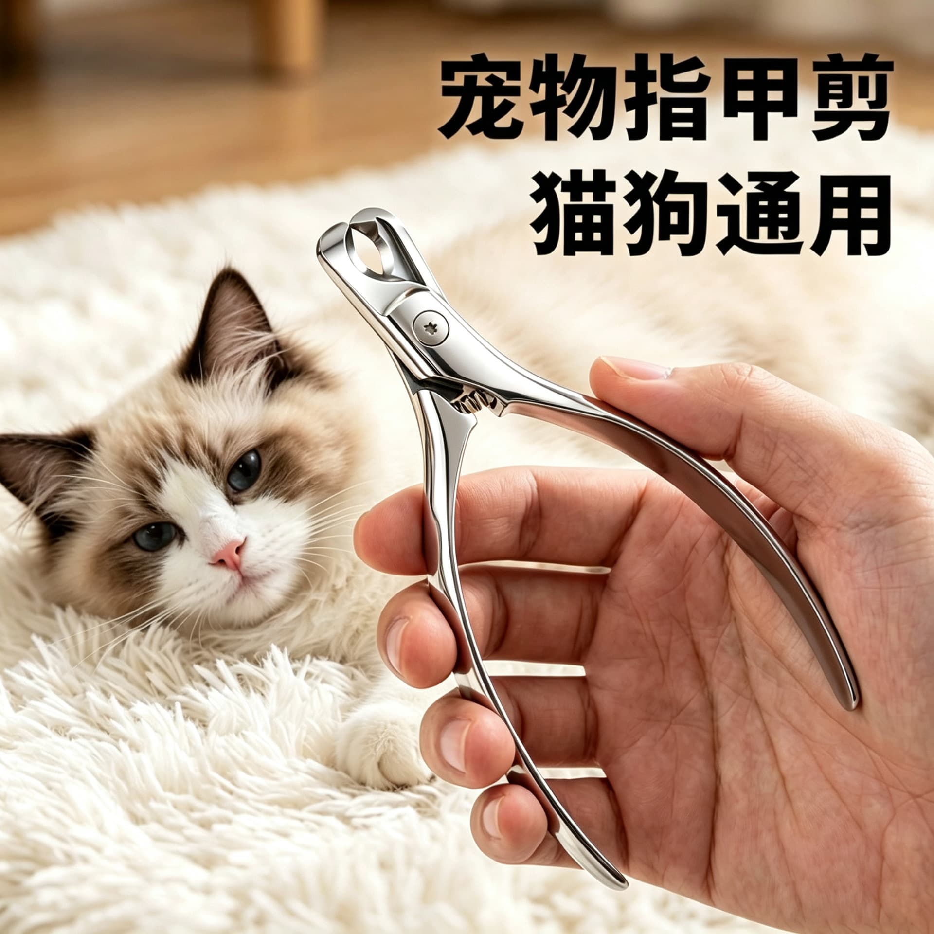 Cat Nail Clipper Set, Claw Grinder, Stainless Steel Pet Nail Scissors, Dog Nail Clippers, Anti-Bloodline Scissors