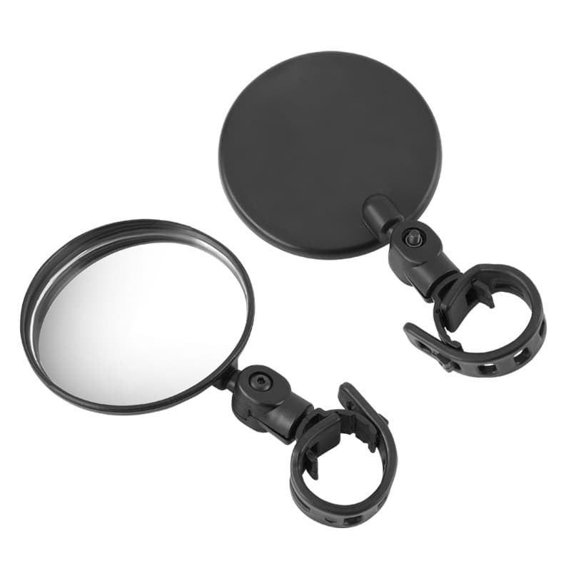 Bicycle Rearview Mirror Glass Convex Mirror Wide-Angle Reflective Mirror Cycling Rearview Mirror Silicone Buckle Rearview Mirror