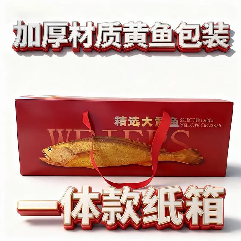 Large Yellow Croaker Packaging Bag Fujian Ningde Large Yellow Croaker Universal Packaging Empty Box Large Capacity Premium Handbag Customizable