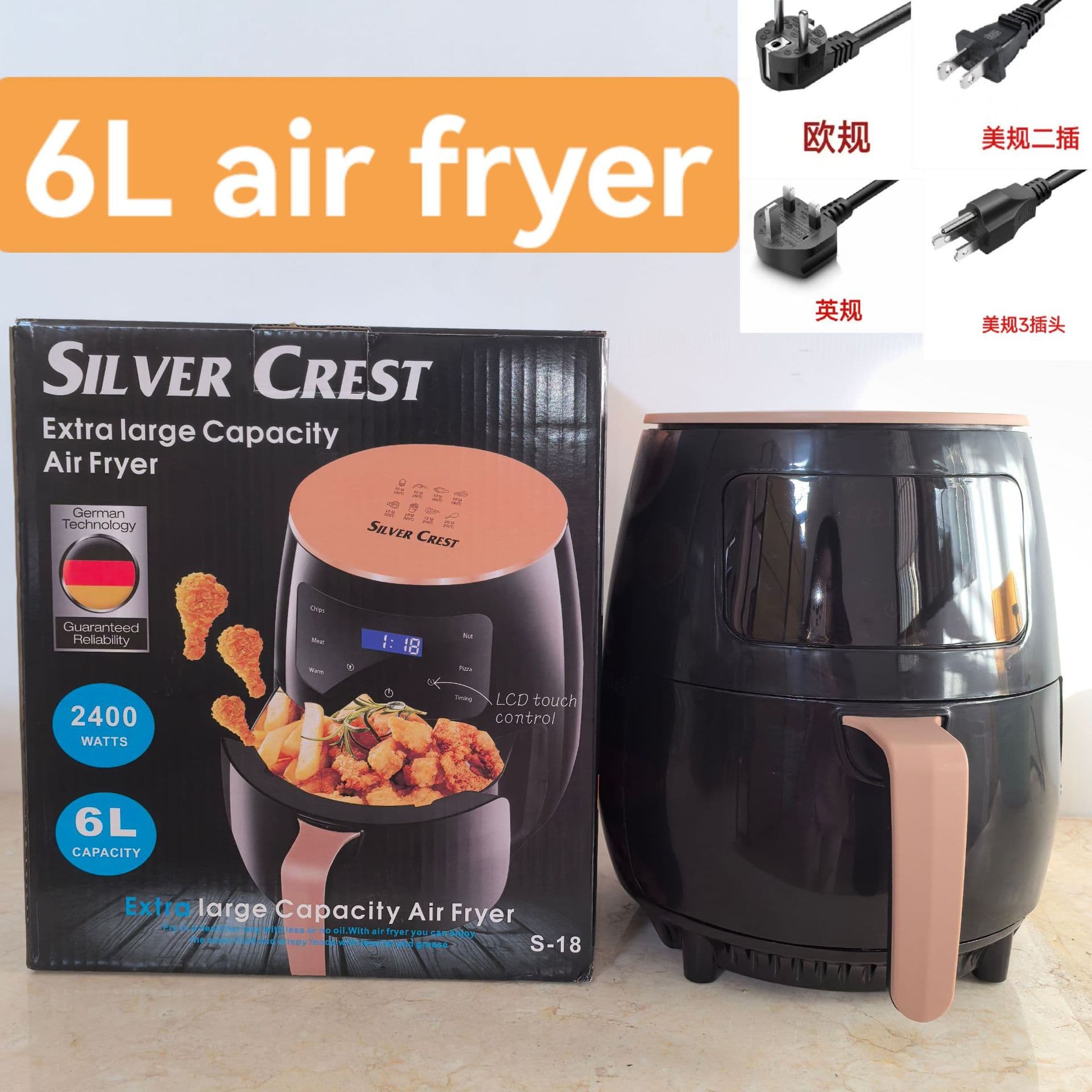 Air Fryer Home Large-Capacity Touch-Type Foreign Trade Air Fryer, Multifunctional French Fry Machine, Smart Electric Fryer