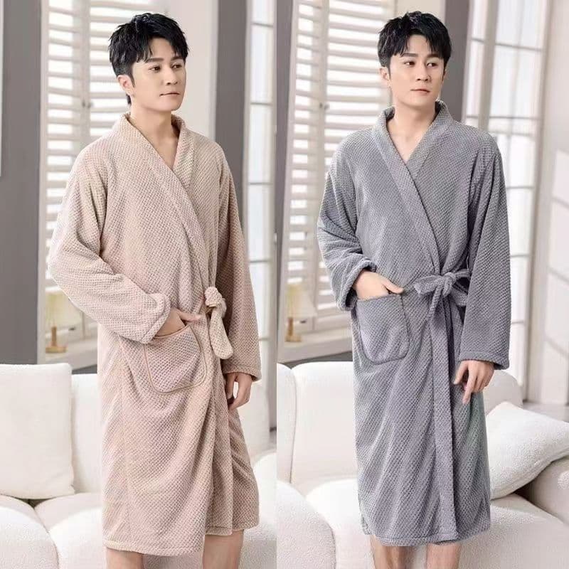 Couple Bathrobe Adult Fall/Winter Quick-Dry Absorbent Long-Sleeve Home Towel Wrap