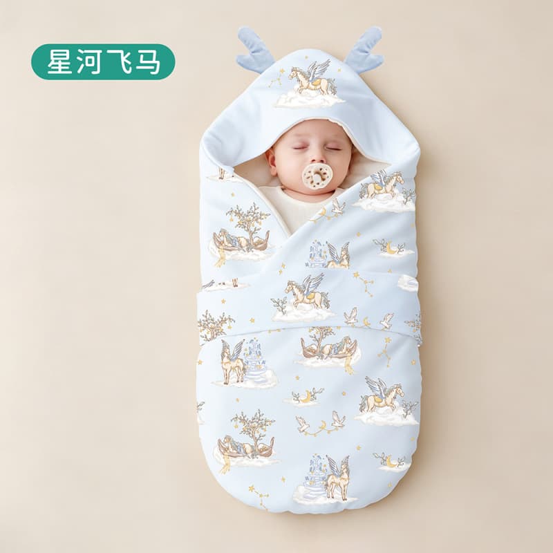 Mulberry Silk Thermoregulating Swaddle Blanket for Newborn Babies, Pure Cotton Class A Wrap, Thick Winter Baby Delivery Room Swaddle