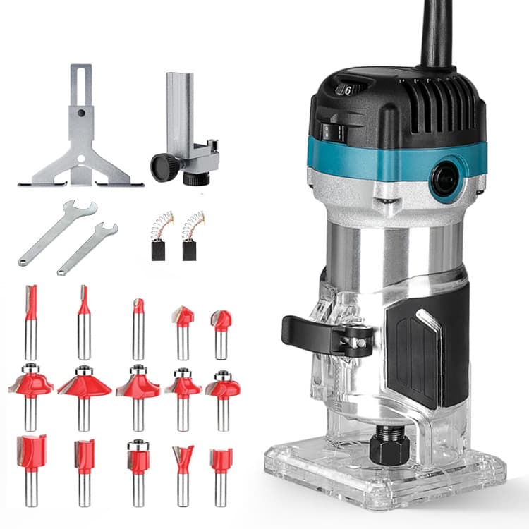 Trimmer Machine Woodworking Edge Trimmer Slotting Machine Engraving Electric Wood Router Aluminum Body Wood Router