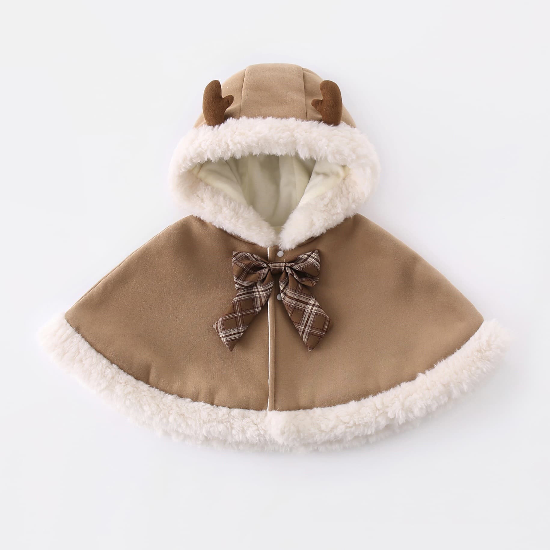 2025 Winter Infant & Children's Hooded Cloak, Unisex Baby Outerwear Windproof Warm Cape Shawl for Autumn/Winter