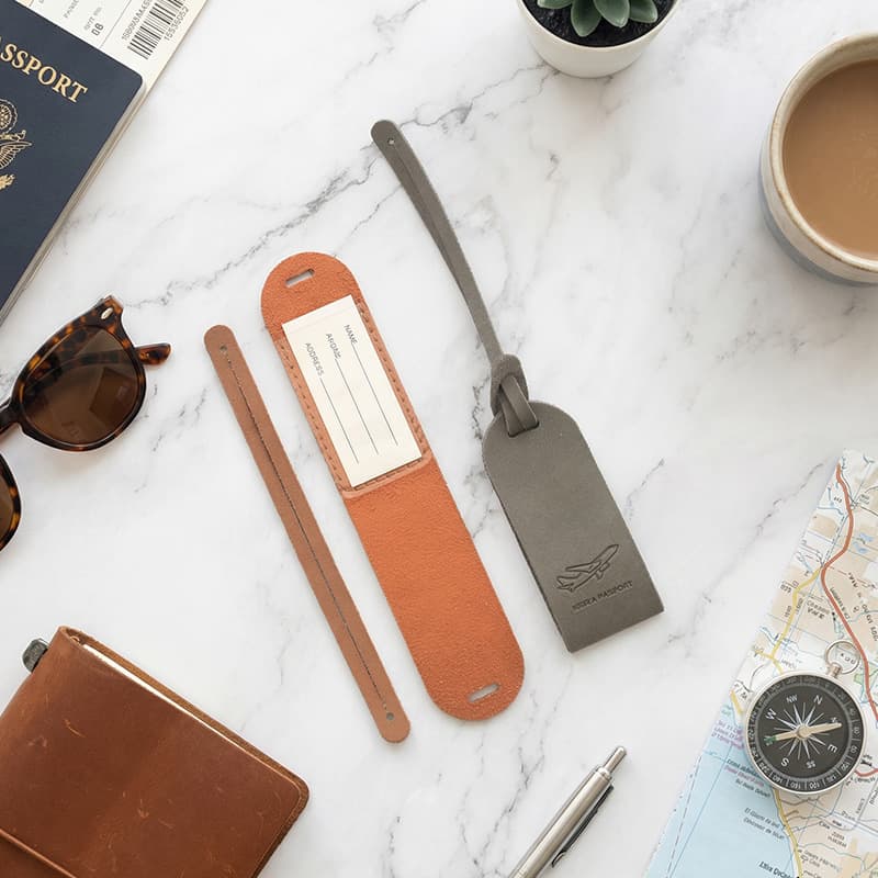 Ready stock travel tags can be customized with LOGO suitcase soft leather tag luggage tag boarding pass PU leather multi-color boarding pass