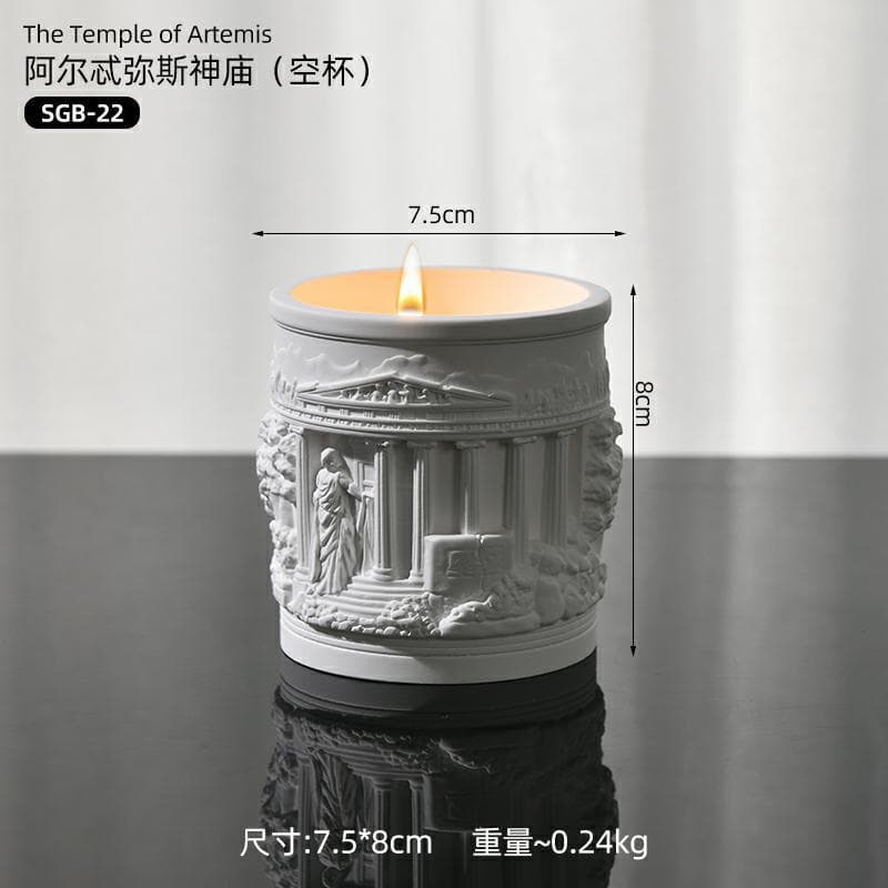 Lexin Gypsum Aromatherapy Candle Cup Aromatherapy Stone Container Artemis Temple Aromatherapy Cup Decoration Gift Wholesale