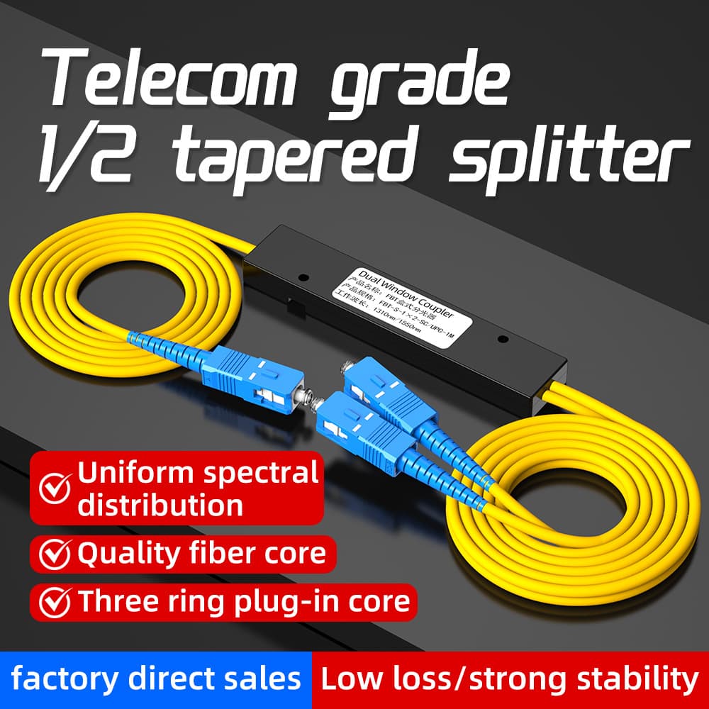 1x2 Tapered Fiber Optic Splitter Closure, Fiber Optic Splitter, Fiber to the Home Cold Connector SC
