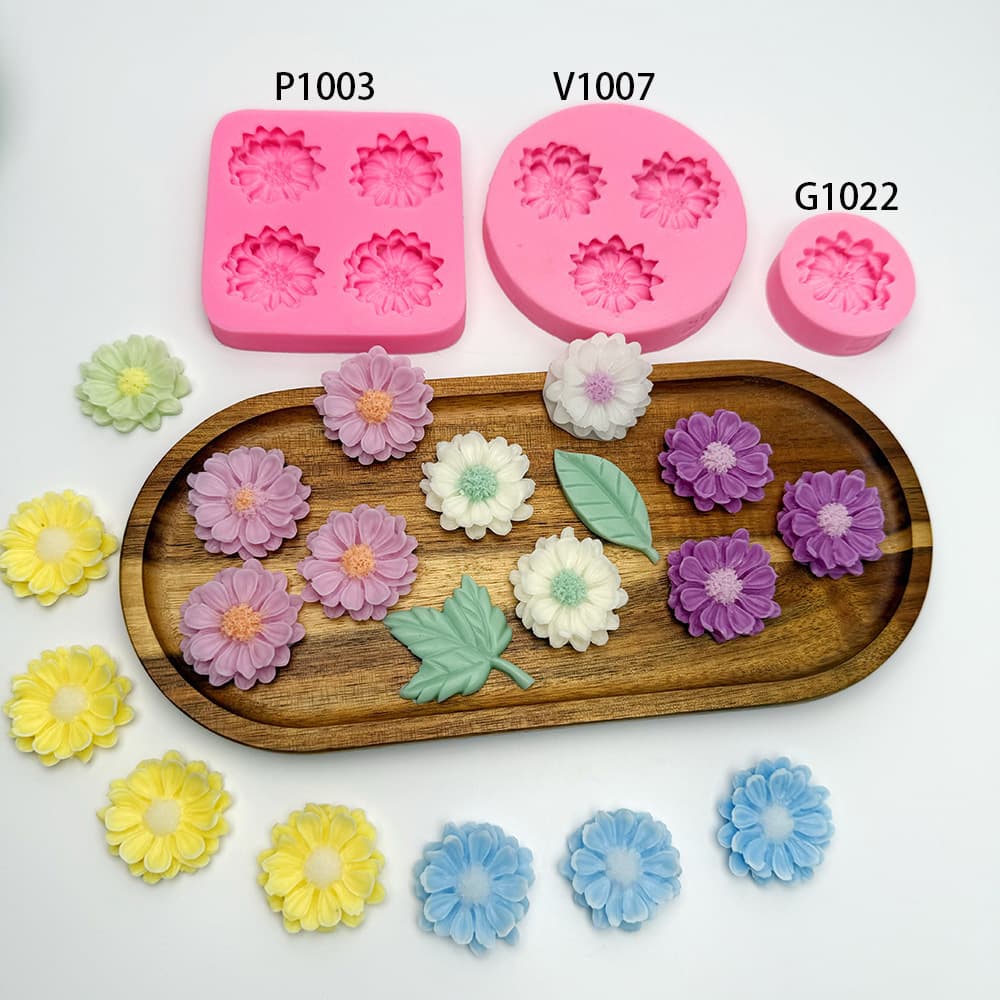 Small Flower Shaped Silicone Mold Handmade Soap Mold DIY Soap Mold P1003.V1007.G1022