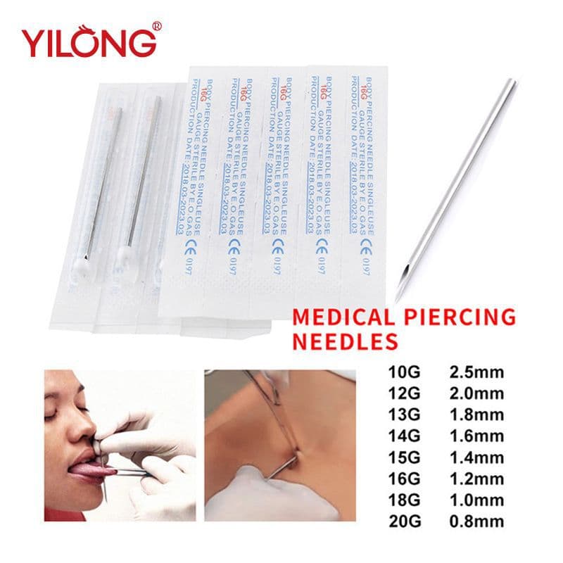 Yilong tattoo equipment disposable puncture needle puncture jewelry auxiliary tool perforation needle 16G factory direct sale