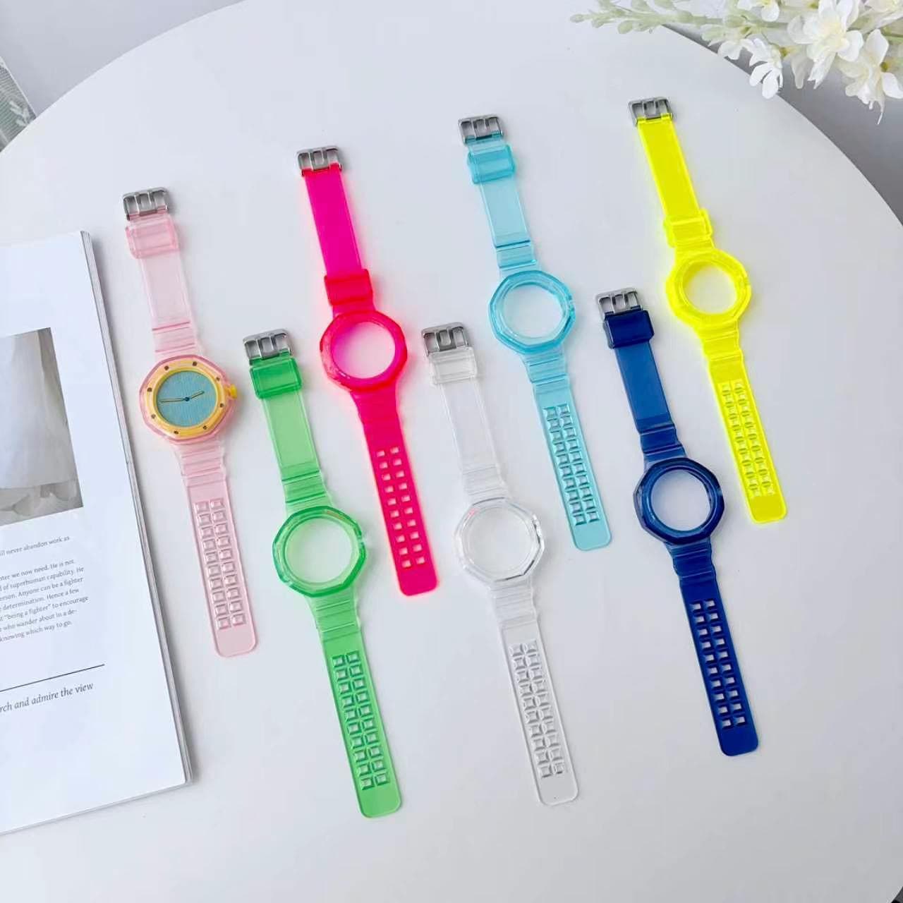 Suitable for Swatch co-branded AP Audemars Piguet integrated watch strap swatch Audemars Piguet pocket watch TPU transparent integrated watch strap