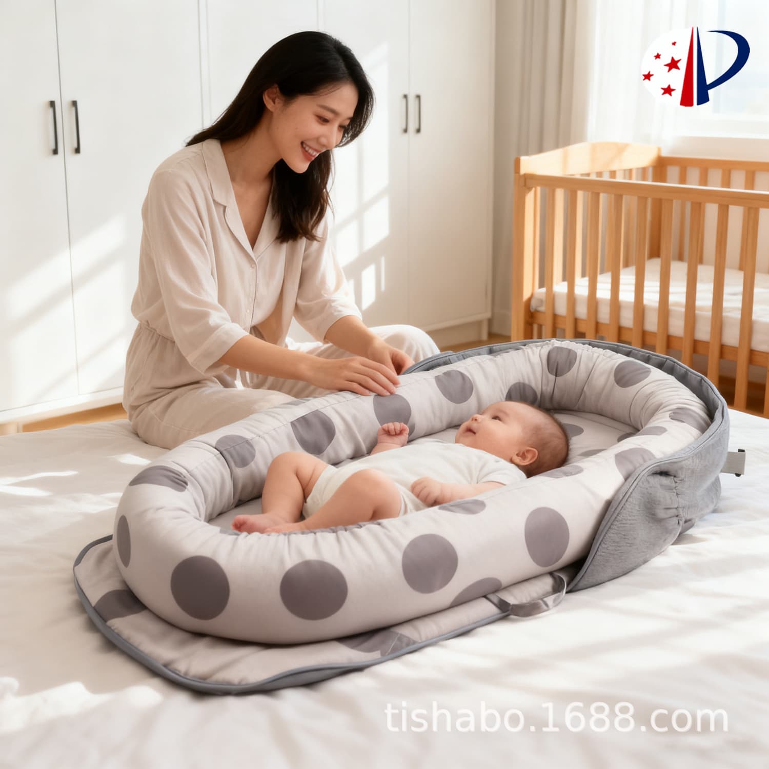 Factory-customized cross-border foldable and removable infant co-sleeper, all-cotton new travel portable case-style baby mattress