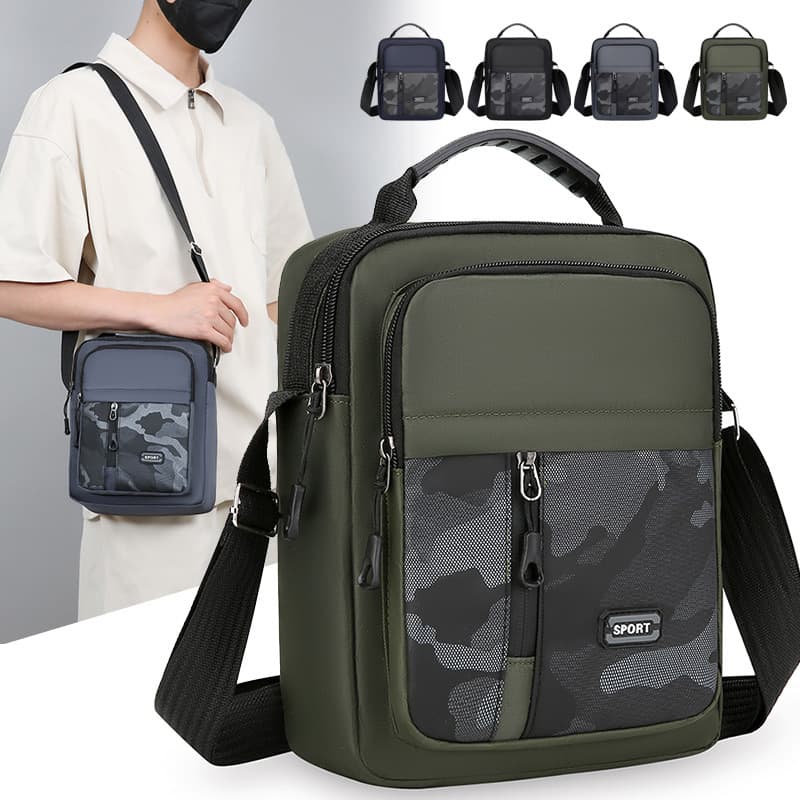New Multifunctional Men's Bag Korean Style Simple Sports Outdoor Crossbody Bag Trendy Men's Large Capacity Shoulder Bag