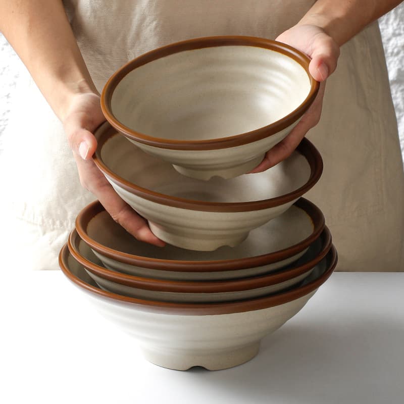 Noodle Bowl Noodle Restaurant Special Bowl Creative Vintage Rice Noodle Soup Bowl Chongqing Small Noodles Dumpling Large Bowl Melamine Tableware Set