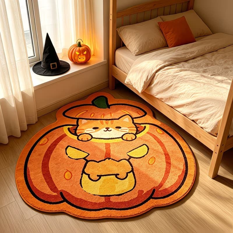 Cross-border Halloween Animal Bedside Rug, Stain-resistant, Insulating, Easy to Care for, Living Room Sofa Floor Mat, Dropshipping Available