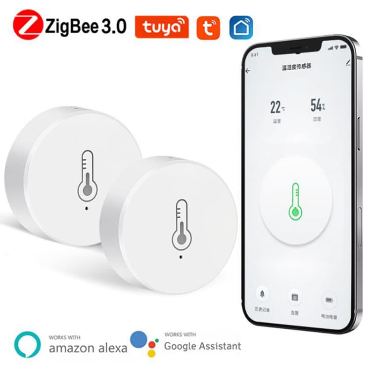 Tuya Zigbee Smart Temperature and Humidity Sensor Whole-House Home Automation Wireless Temperature and Humidity Sensor for Home Use