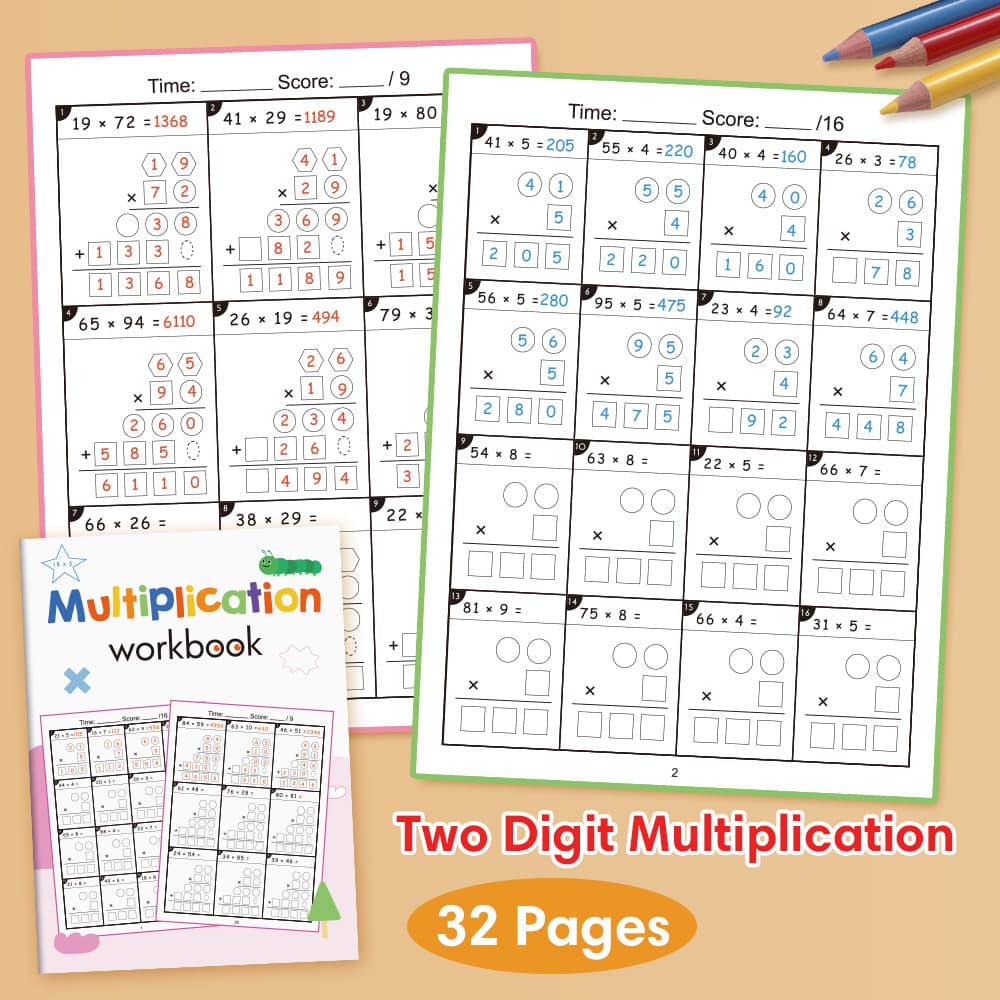 Children's Multiplication and Division Writing Practice Workbook, Math Improvement Exercise A4 Notebook, Daily Practice, In Stock