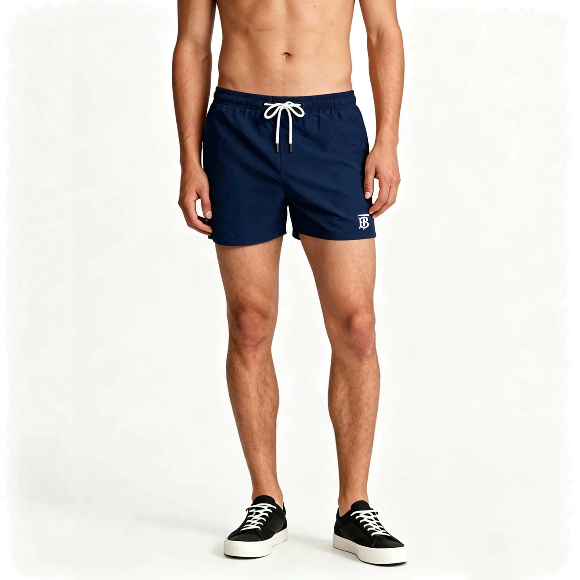 Cross-border spot men's beach shorts summer beach casual printed B sports pants with inner burb beach shorts