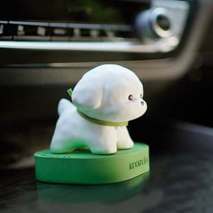 Custom Car Aroma Diffuser Center Console Ornament Diffuser Stone Cute Lively Little Bichon Car Fresh Home Decor