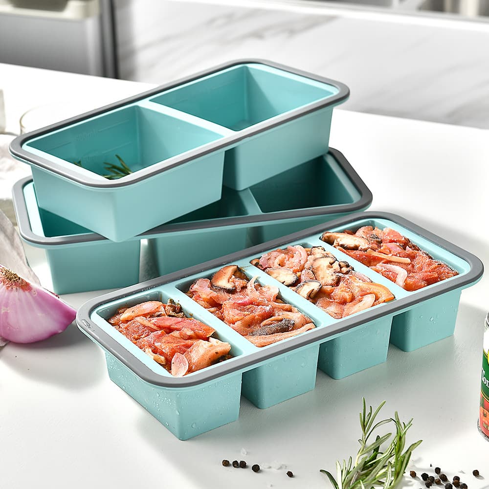 Cross-border Silicone Divided Fresh-Keeping Container, Microwave-Safe, Oven-Ready, Household Fridge Storage, Airtight Lunch Box