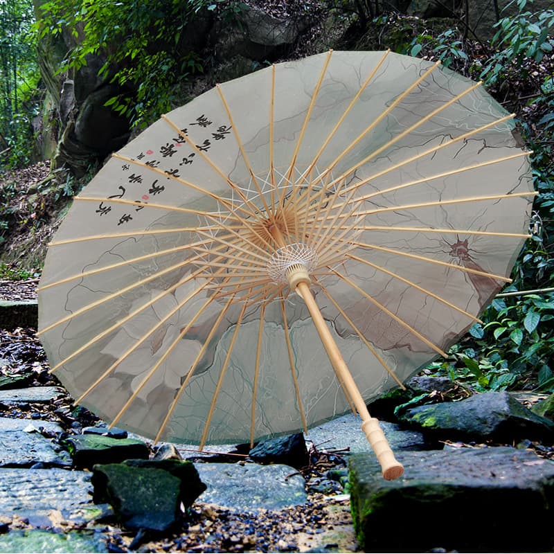 Ancient Style Oil Paper Umbrella Calligraphy, Hanfu Qipao Runway Prop Umbrella, Decorative Ornament, Rainproof