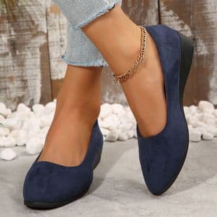 Spring New Pointed-Toe Women's Shoes European-American Export Large Size Shallow Mouth Wedge Heel Casual Shoes Women's Loafers Sports Leisure Shoes