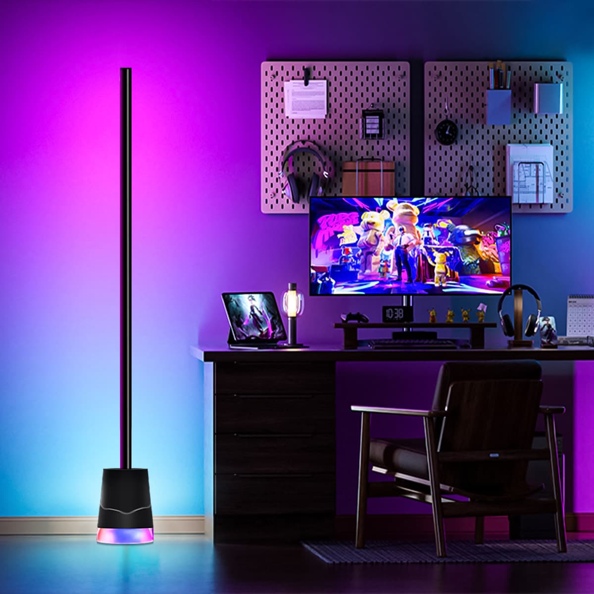 Cylinder Floor Lamp LED Bluetooth RGB Floor Lamp Ambient Light Gaming Light New Arrival