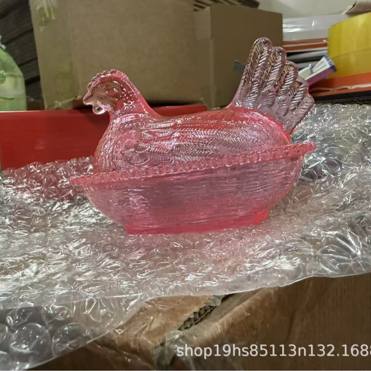 Flevinz Crystal Plastic Brunei Chicken Storage Jar Crystal Glass Candy Jar Glass Sugar Bowl Candy Jar Snack Jar